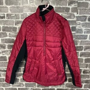 NEW Carve Designs Point Reyes Quilted Pullover Jacket red black puffer